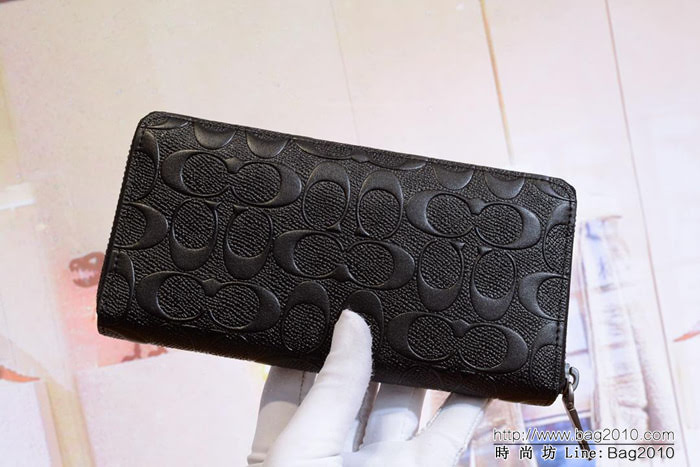 COACH蔻馳 簡約時尚 男士拉鏈牛皮錢包 75372  Chz1219